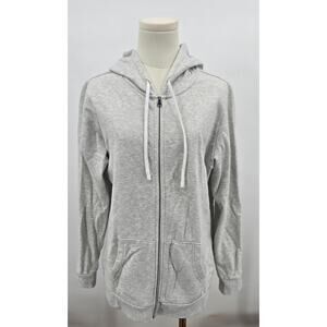 Eddie Bauer Terry Fleece Full-Zip Hoodie in Light Heathered Grey